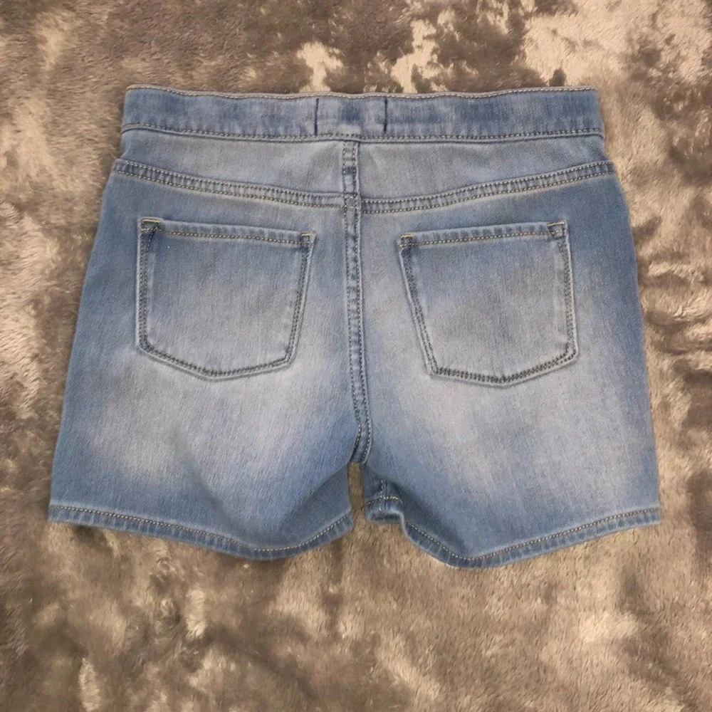 Old Navy Girls Distressed Elastic Waist Jean Shorts Denim Size 14 XL